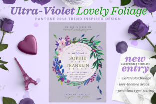 Download Ultra-Violet Lovely Foliage Invite I - Premium Resources