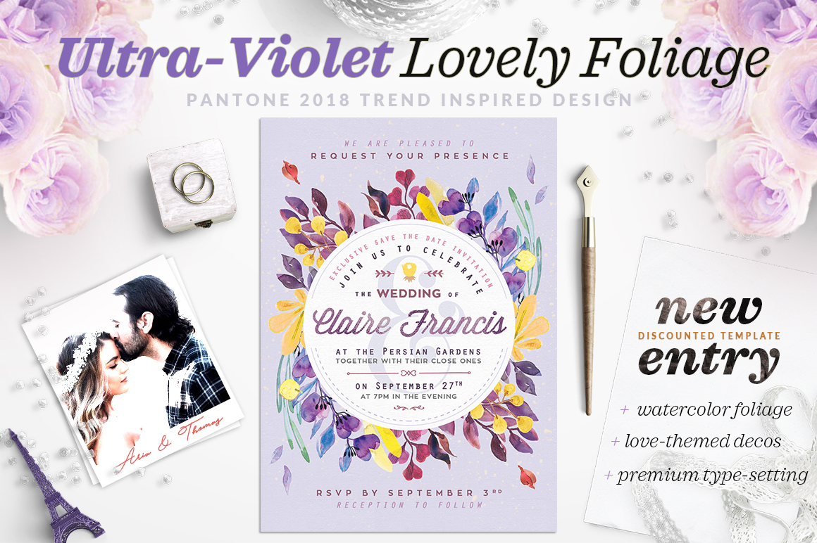 Download Ultra-Violet Lovely Foliage Card IV - Premium Resources