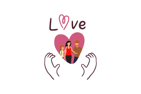 Download Valentine Illustration Family Love Frame - Valentine illustration Collection