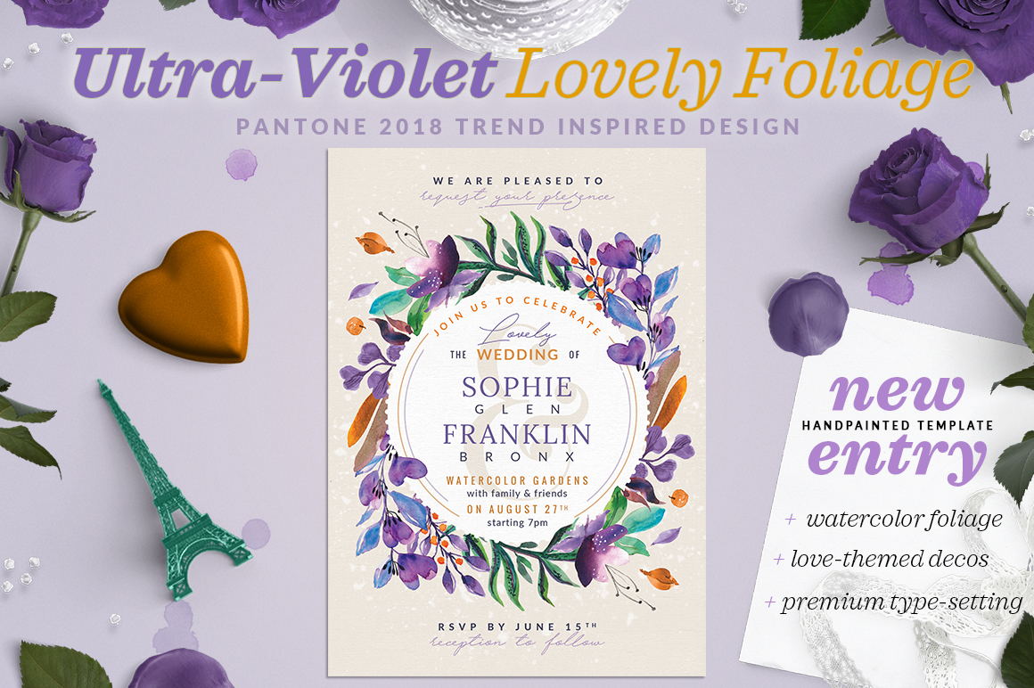 Download Ultra-Violet Lovely Foliage Card III - Premium Resources